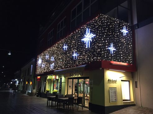 LED Weihnachtsbeleuchtung Restaurant PapaJoes