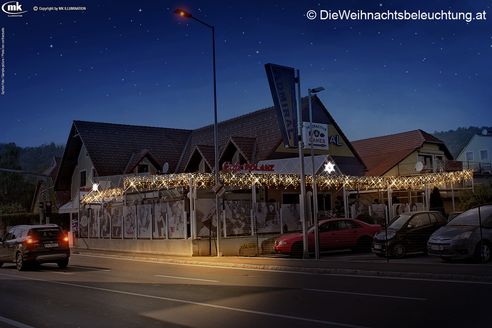 LED Weihnachtsbeleuchtung Cafe Polanz (Entwurf)