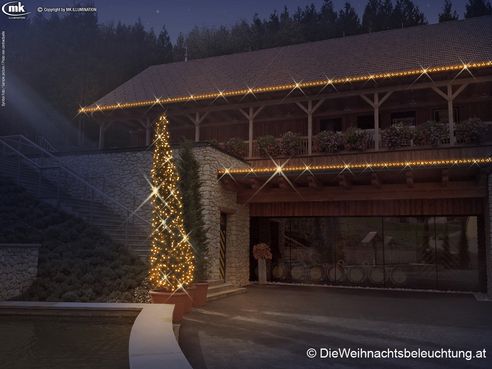 LED Weihnachtsbeleuchtung Weingut Georgiberg (Entwurf)